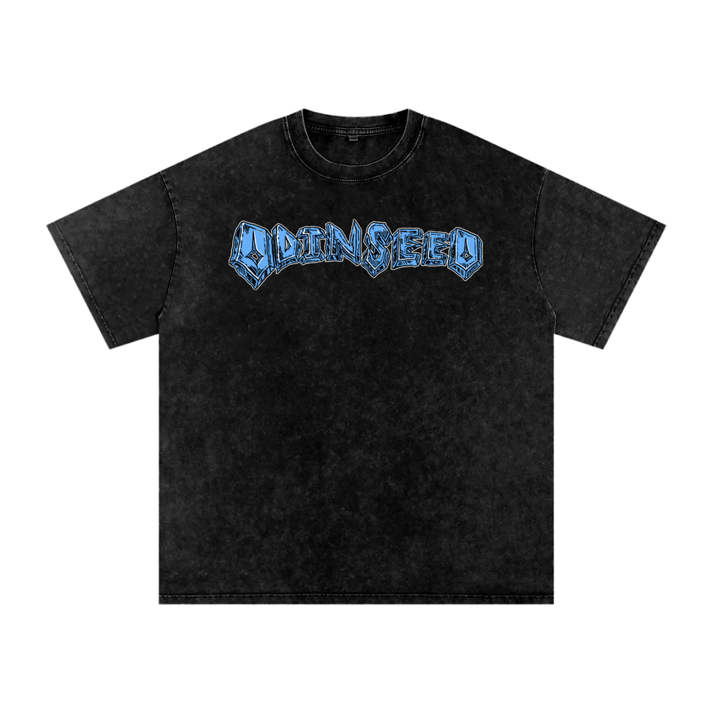 Black Snow Washed Odinseed Blue Graphic Tee