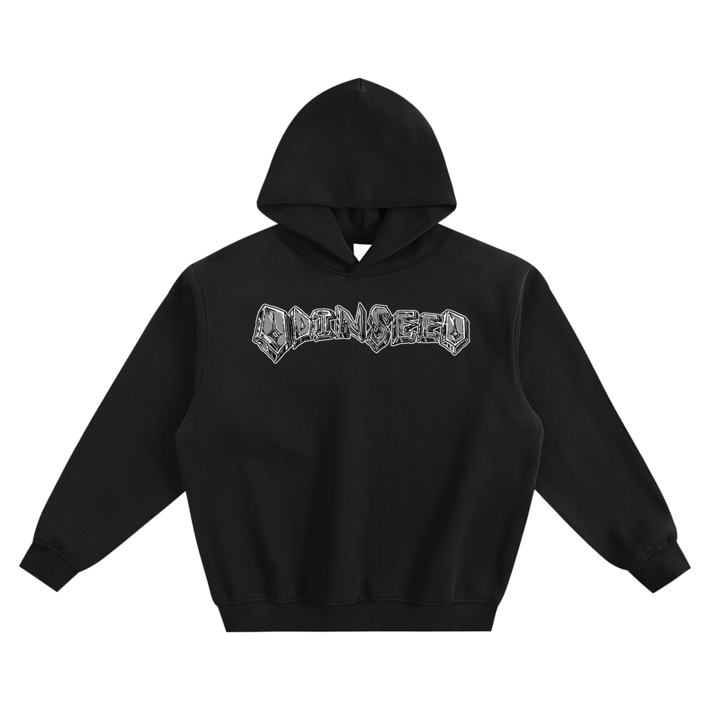 Black Odinseed White Graphic Hoodie