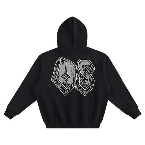 Black Odinseed White Graphic Hoodie