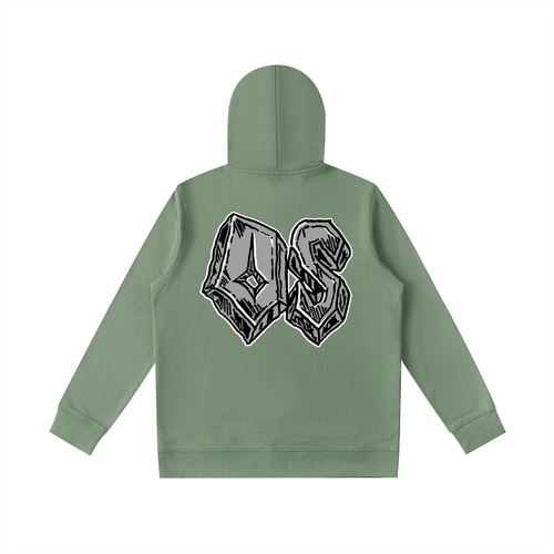 Army Green Odinseed Gray Graphic Hoodie